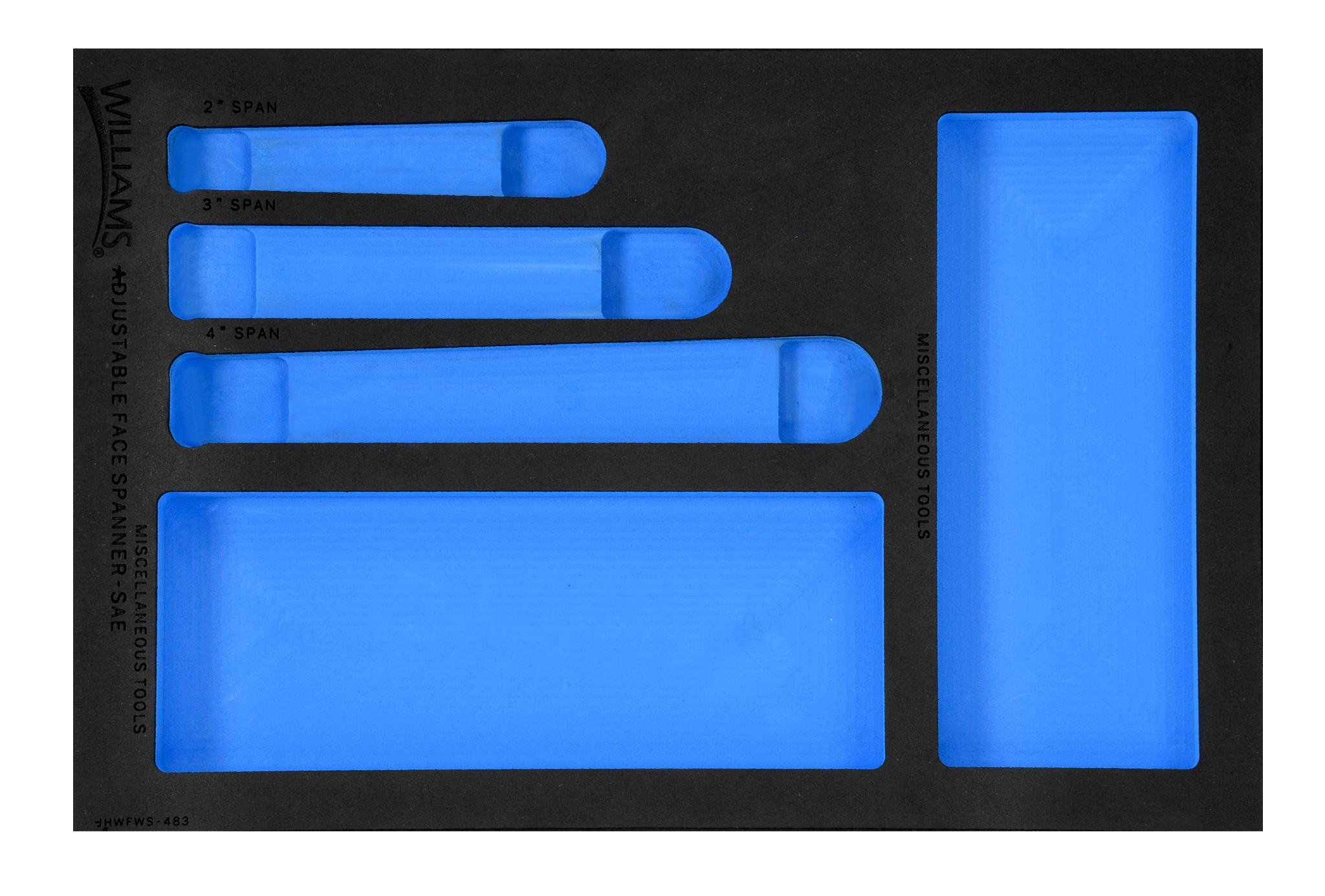 1/3 Foam Drawer Insert Only for 3 piece Adjustable Face Spanner Wrench