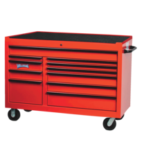 55" Wide x 24" Deep 11-Drawer Roll Cabinet, Professional Series, Red