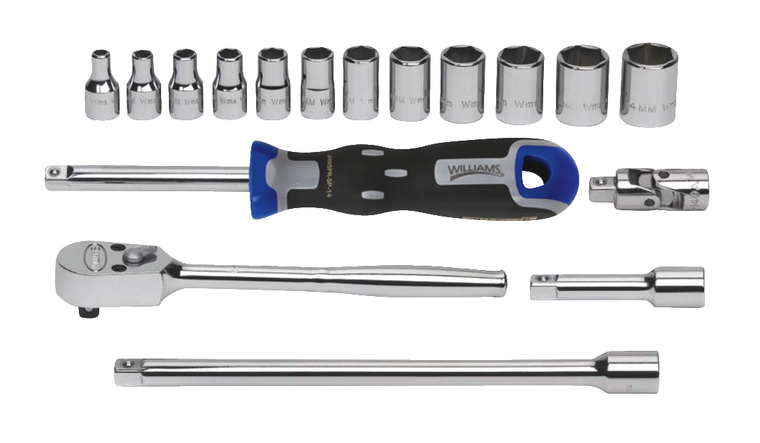 1/4 Drive Socket/Tool Set,6 Point, 17 Piece in Keep Safe Foam