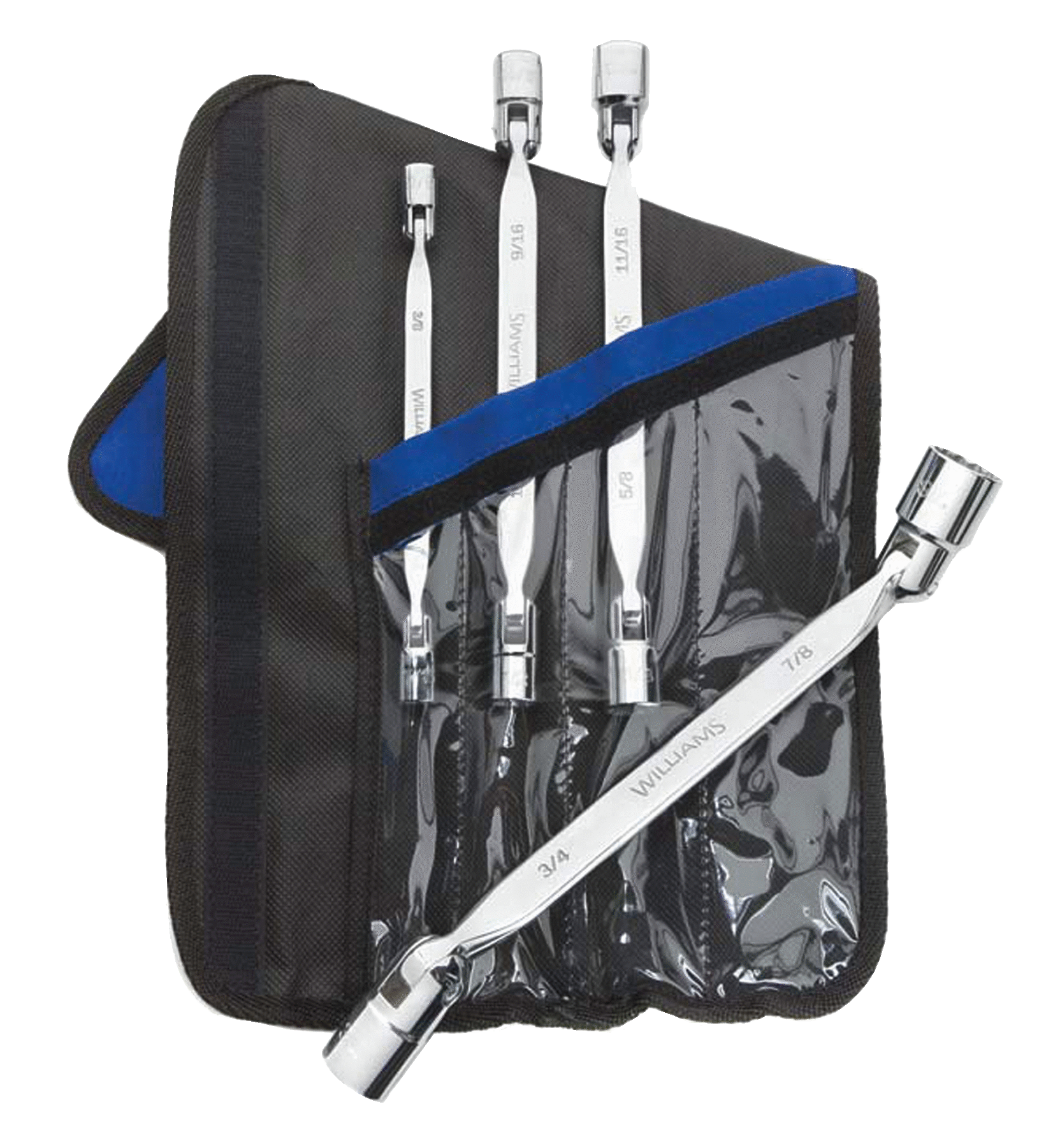 High Polish Chrome Finish Double Flex Head Wrench 4 Piece Set SNAPON