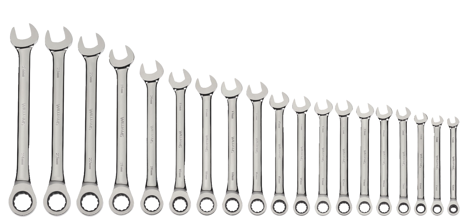 19 Piece Combination Ratcheting Wrench Set 6 mm to 24mm | SNAP-ON