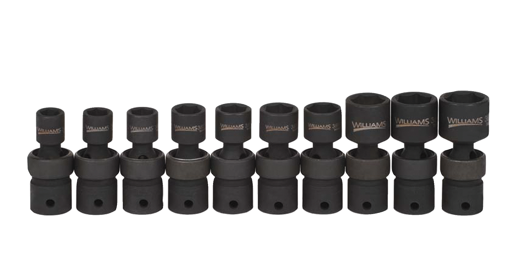 3/8" Drive Universal Impact Socket Set, 6 Point, Metric, 10 Pieces